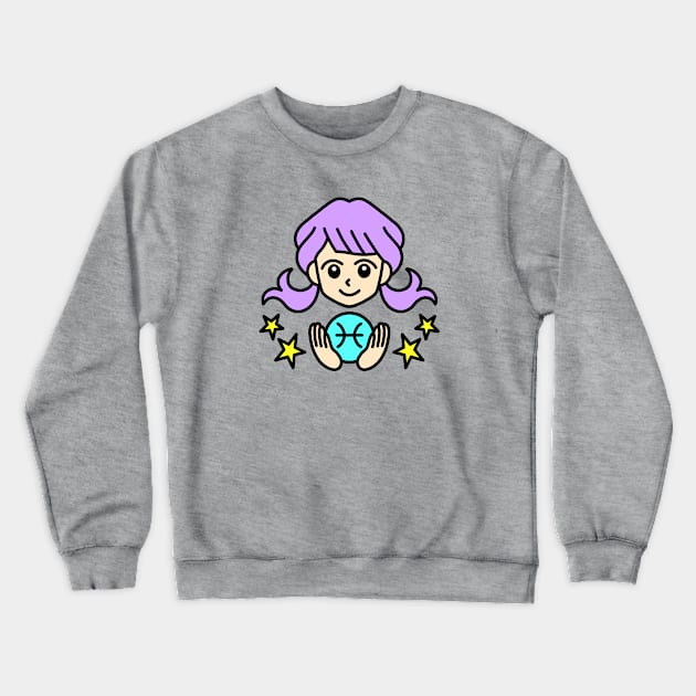 Pisces Zodiac Sign Crewneck Sweatshirt by Yukarina